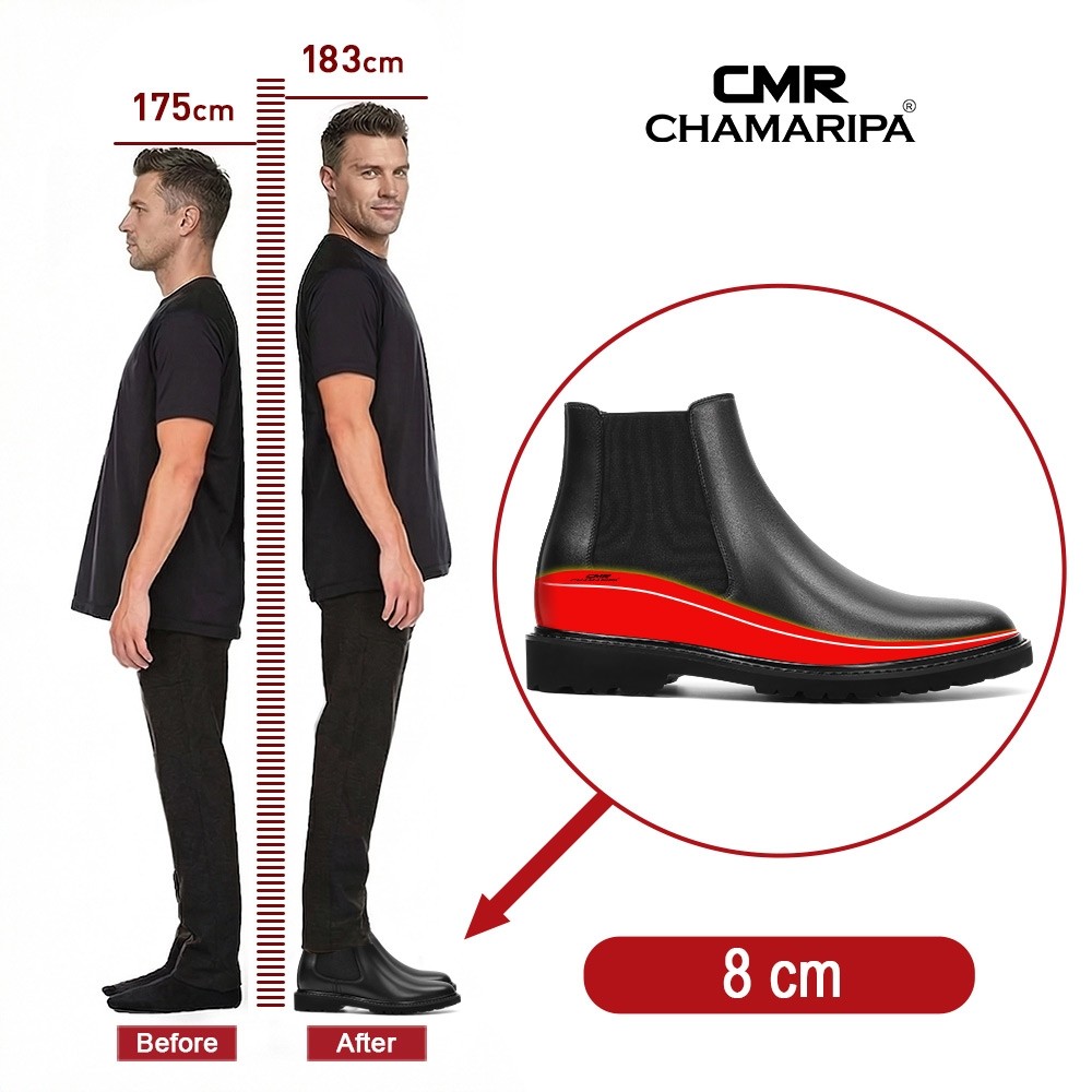 Chamaripa Svarta Chelsea Boots i Läder